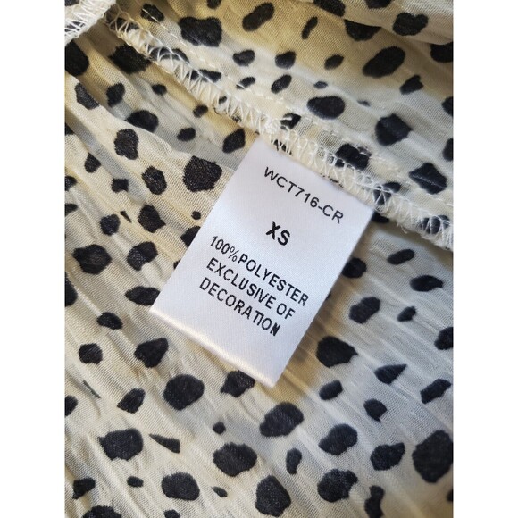 Anthropologie THMI Top Women XS Cheetah Embroidered Floral Peasant Blouse Pom - Picture 5 of 8